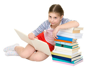 Image showing Teenager girl reading book