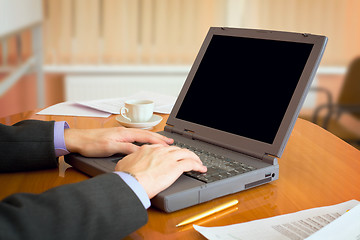 Image showing Business people planning on the laptop