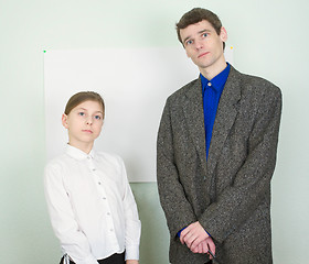 Image showing Girl and the man in a suit