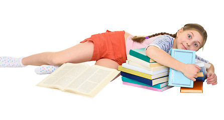 Image showing Girl and books