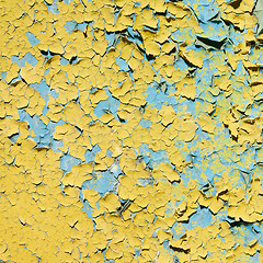 Image showing Yellow doncrete painted old wall texture