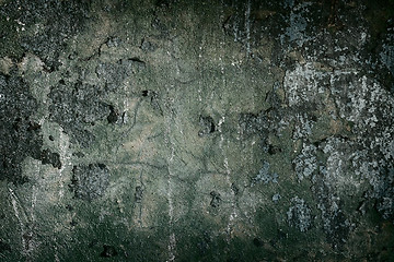 Image showing Dark concrete painted old wall frame