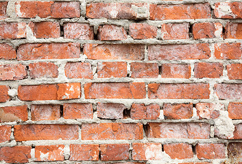 Image showing Destroyed wall from a red brick background