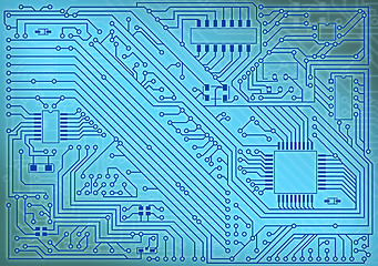 Image showing Circuit board electronic industrial background