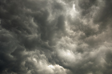 Image showing Sky with storm dark clouds