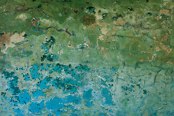 Image showing Surface of an old decayed color wall