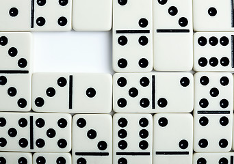 Image showing Dominoes background with hole