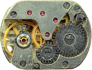 Image showing Macrophoto of old clockwork background