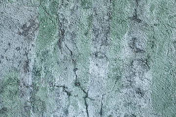 Image showing Wall covered with an old green paint