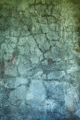 Image showing Grunge concrete wall with old paint