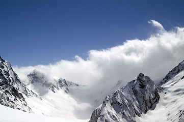 Image showing Mountains in cloud