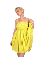 Image showing Female in a yellow dress.