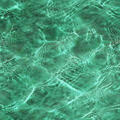 Image showing Abstract seamless green texture by sunlight on water surface