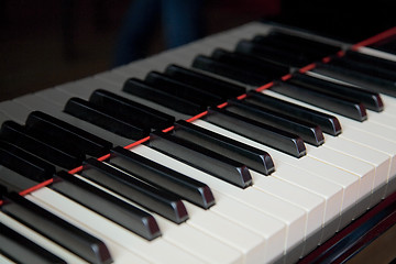 Image showing Grand piano keyboard close up