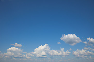 Image showing Summer sky with cumulus clouds background