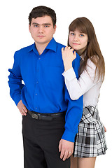 Image showing Young pair on a white background