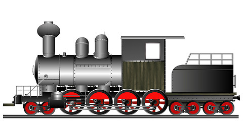 Image showing Old style locomotive