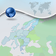 Image showing Abstract business blue background with globe