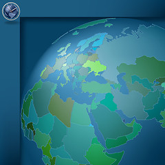 Image showing dark blue background with globe