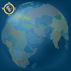 Image showing dark blue background with globe