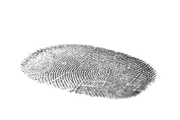 Image showing Black fingerprint isolated on white