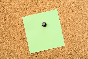 Image showing Stickers pinned to a cork board