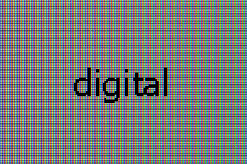 Image showing Matrix of the LCD monitor with word - digital