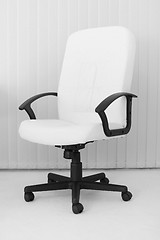 Image showing Big white office leather armchair for chief