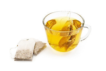 Image showing Green tea sachets