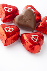 Image showing Chocolate hearts for Valentine's day