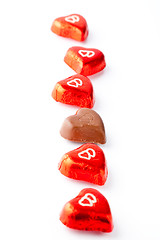 Image showing Chocolate hearts for Valentine's day