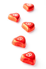 Image showing Chocolate hearts for Valentine's day
