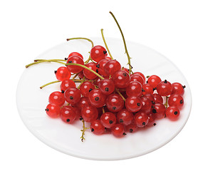 Image showing Red currant berries, isolated on a white background
