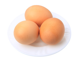 Image showing Three eggs, isolated