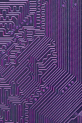 Image showing Abstract electronic computer violet background