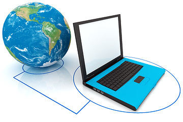 Image showing Laptop Connected To World