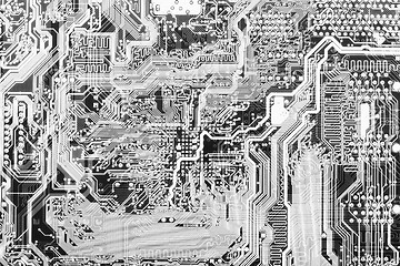 Image showing Abstract technological monochrome circuit background