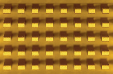 Image showing Macro-photo of golden metal radiator