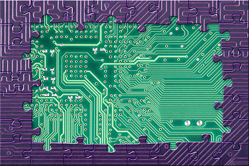 Image showing Abstract frame from circuit board puzzle