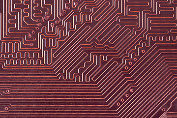 Image showing High tech red circuit board background