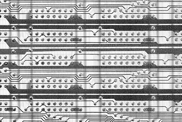 Image showing Monochrome industrial circuit board background