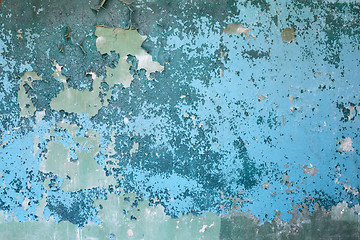 Image showing Old blue weathered concrete wall background