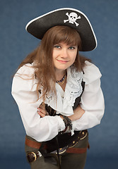 Image showing Woman in costume pirate