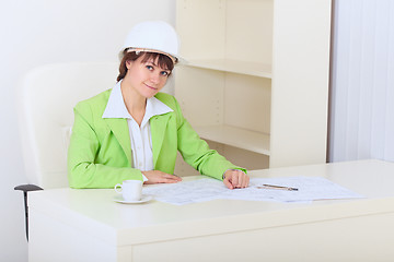 Image showing Woman engineer on workplace