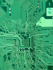 Image showing Background from green circuit board close up
