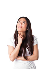 Image showing Asian woman thinking