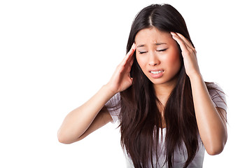 Image showing Asian woman having headache