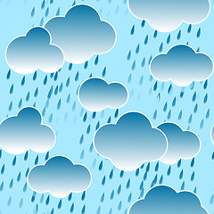 Image showing Background with clouds and rain drops