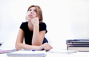 Image showing girl spending time in studying 