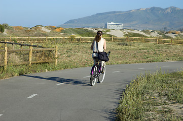 Image showing Bike Path by the Beach